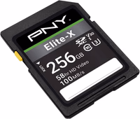 PNY 256GB Elite-X Class 10 U3 V30 SDXC Flash Memory Card - 100MB/s, Class 10, U3, V30, 4K UHD, Full HD, UHS-I, Full Size SD (Pack of 1) thumbnail 2