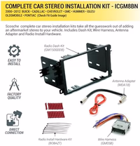 Scosche ICGM8BN Double DIN Radio Installation Dash Kit Compatible with Select 2000-2012 General Motors Vehicles - Complete Basic Aftermarket Car Stereo Install Kit- See Fit Guide Image for Vehicles thumbnail 3