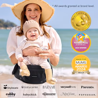 Momcozy Hip Seat Baby Carrier - Adjustable Waistband with Original 3D Belly Protector, Ergonomic Carrier with Various Pockets for Newborns & Toddlers up to 45lbs (Black, Medium) thumbnail 5