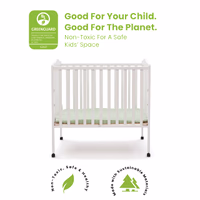 Delta Children Folding Portable Mini Baby Crib with 1.5-inch Mattress - Greenguard Gold Certified, White thumbnail 3