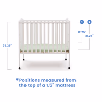 Delta Children Folding Portable Mini Baby Crib with 1.5-inch Mattress - Greenguard Gold Certified, White thumbnail 5