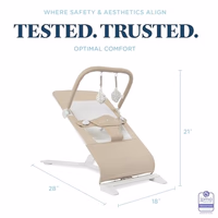 Baby Delight Alpine Deluxe Portable Bouncer, Infant, 0-6 Months, 100% GOTS Certified Cotton Fabrics, Organic Oat thumbnail 2