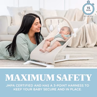 Baby Delight Alpine Deluxe Portable Bouncer, Infant, 0-6 Months, 100% GOTS Certified Cotton Fabrics, Organic Oat thumbnail 5