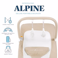 Baby Delight Alpine Deluxe Portable Bouncer, Infant, 0-6 Months, 100% GOTS Certified Cotton Fabrics, Organic Oat thumbnail 3