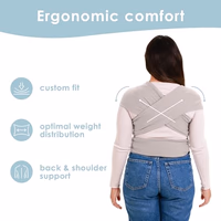 Sleepy Wrap Stretchy Ergonomic Baby Carrier Sling for Newborns to Toddlers - Hands-Free Lightweight Baby Wrap 7-35 lbs (Light Grey) thumbnail 4