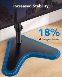 HUANUO 32 inches Dual Monitor Stand up to 17.6lbs per Arm, High-Grade Aluminum Free Standing Dual Monitors Mount for 2 Screens. Fully Adjustable Dual Monitor Stand for Desk with Tilt, Swivel, Rotation thumbnail 4