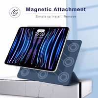 Magnetic Case for iPad Pro 11 Inch 4th/3rd/2nd Generation(2022/2021/2020),Slim Smart Folio, Lightweight Trifold Stand Case, Auto Sleep/Wake, Support 2nd Gen Apple Pencil Charging (Dark Blue) thumbnail 2