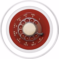 Red Rotary Phone Dial Retro Mid Century Vintage Dial PopSockets PopGrip for MagSafe thumbnail 2
