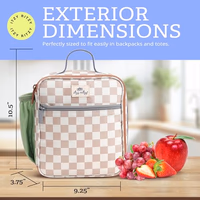 Itzy Ritzy Toddler Lunch Box - Kids Lunch Bag is Insulated and Includes Water Bottle Holder Plus 2 Pockets - Durable, Easy to Clean Toddler Bag (Checkerboard) thumbnail 2