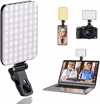 ALTSON 60 LED Portable Selfie Light Video Conference Lighting with Clip & Camera Tripod Adapter Rechargeable 2200mAh CRI 97+, 3 Light Modes for Phone iPhone Webcam Laptop Photo Makeup thumbnail 1