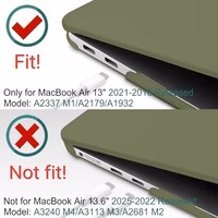 DONGKE Compatible with MacBook Air 13 inch Case 2021 2020 2019 2018 Release Model: M1 A2337 A2179 A1932, Hard Case Cover for MacBook Air 13 inch with Retina Display Touch ID - Avocado Green thumbnail 2