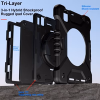 Case for 2024 iPad mini 7 A17 Pro/2021 Mini 6 8.3 Inch Case with Built-in Pencil Holder/360° Rotating Handle Stand, Drop-Proof Cover for iPad mini 7th/6th Generation 8.3", Black thumbnail 5