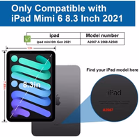 Case for 2024 iPad mini 7 A17 Pro/2021 Mini 6 8.3 Inch Case with Built-in Pencil Holder/360° Rotating Handle Stand, Drop-Proof Cover for iPad mini 7th/6th Generation 8.3", Black thumbnail 2