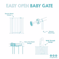 Regalo Safety 29-47" Easy Open Extra Wide Baby Gate for Doorways, Hallways & Bottom of Stairs, Pressured Mounted Safety Gate for Babies, Toddlers & Pets, Tested & Safe, American Designed and Owned thumbnail 3