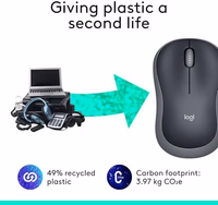 Logitech M185 Wireless Mouse, 2.4GHz with USB Mini Receiver, 12-Month Battery Life, 1000 DPI Optical Tracking, Ambidextrous PC/Mac/Laptop - Swift Grey thumbnail 4