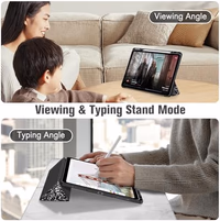 Fintie Hybrid Slim Case for iPad Air 13-inch M4/M3/M2 (2026/2025/2024) - [Built-in Pencil Holder] Shockproof Cover with Clear Transparent Back Shell, Composition Book thumbnail 3