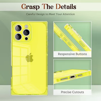 Rectangle Case Compatible for iPhone 12 Pro Max, Full Camera Protection & Reinforced Corners TPU Cushion Clear Cover, Shockproof Silicone Phone Case for Women Girls (iPhone 12 Pro Max, Yellow) thumbnail 5