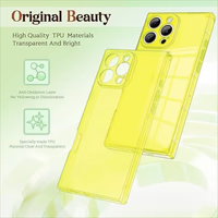 Rectangle Case Compatible for iPhone 12 Pro Max, Full Camera Protection & Reinforced Corners TPU Cushion Clear Cover, Shockproof Silicone Phone Case for Women Girls (iPhone 12 Pro Max, Yellow) thumbnail 2