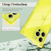 Rectangle Case Compatible for iPhone 12 Pro Max, Full Camera Protection & Reinforced Corners TPU Cushion Clear Cover, Shockproof Silicone Phone Case for Women Girls (iPhone 12 Pro Max, Yellow) thumbnail 4