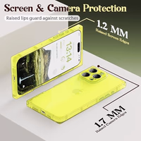 Rectangle Case Compatible for iPhone 12 Pro Max, Full Camera Protection & Reinforced Corners TPU Cushion Clear Cover, Shockproof Silicone Phone Case for Women Girls (iPhone 12 Pro Max, Yellow) thumbnail 3