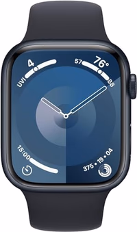 Apple Watch Series 9 [GPS, 45mm] - Midnight Aluminum Case with Midnight Sport Band, M/L (Amazon Renewed Premium) thumbnail 2