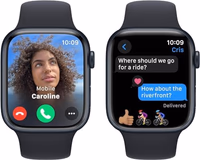 Apple Watch Series 9 [GPS, 45mm] - Midnight Aluminum Case with Midnight Sport Band, M/L (Amazon Renewed Premium) thumbnail 3