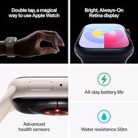 Apple Watch Series 9 [GPS, 45mm] - Midnight Aluminum Case with Midnight Sport Band, M/L (Amazon Renewed Premium) thumbnail 5
