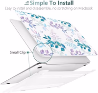DONGKE Compatible with MacBook Air 13 inch Case 2021 2020 2019 2018 Release A2337 M1 A2179 A1932 with Retina Display & Touch ID, Plastic Hard Shell & Keyboard Cover - Lilac Leaves thumbnail 5