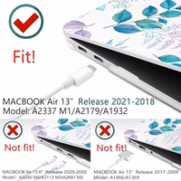 DONGKE Compatible with MacBook Air 13 inch Case 2021 2020 2019 2018 Release A2337 M1 A2179 A1932 with Retina Display & Touch ID, Plastic Hard Shell & Keyboard Cover - Lilac Leaves thumbnail 3
