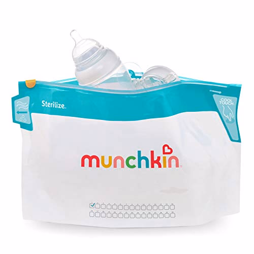 Munchkin Sterilize Microwave Bottle Steam Sterilizer Bags, for Baby Bottles, Pump Parts and More, 30 Uses per Bag, 6 Pack