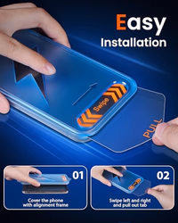 Mkeke for iPhone 17 Pro Screen Protector 3 Pack [9H+ Hardness] [Military-Grade Drop Protection] [Sensitive Touch] [Easy Installation] [HD Clear] Full Edge Coverage Tempered Glass thumbnail 5