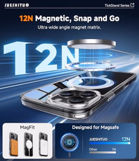 JUESHITUO 3 in 1 for iPhone 16 Pro Case, 360° Rotatable Magnetic Ring Stand with [Rotary Damping Sound] [1X Screen Protector + 1X Camera Lens Protector] Shockproof Matte Slim Phone Cover 6.3 thumbnail 3