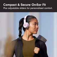 Beats Solo 4 - Wireless On-Ear Bluetooth Headphones, Up to 50-Hour Battery Life, Ultra-Lightweight Comfort, Powerful and Balanced Sound, Apple & Android Compatible - Cloud Pink thumbnail 3