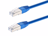 Monoprice Cat6A 2ft Blue Patch Cable Double Shielded (S/FTP) 26AWG 10G Pure Bare Copper Molded RJ45 Entegrade Series Ethernet Cable thumbnail 1