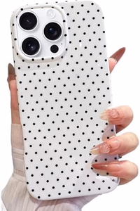 Jmltech for iPhone 16 Pro Max Case Polka Dot Phone Cases Aesthetic Design Trendy Simple Case Slim Shockproof Protective Cover White Black Dots thumbnail 1