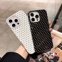 Jmltech for iPhone 16 Pro Max Case Polka Dot Phone Cases Aesthetic Design Trendy Simple Case Slim Shockproof Protective Cover White Black Dots thumbnail 3