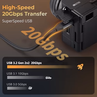 SMALLRIG USB C to USB C Data Cable 1.15ft/ 35cm/ 13.8" (Straight to Angled), Type C 3.2 Gen 2x2 Cable 20Gbps High Speed Data Transfer, Support PD 100W Fast Charging, for iPhone and Cameras etc - 4790 thumbnail 2