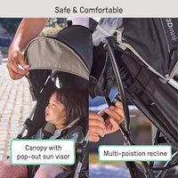 Ingenuity 3D Mini Convenience Stroller – Lightweight Stroller with Compact Fold, Multi-Position Recline, Canopy with Pop Out Sun Visor – Umbrella Stroller for Travel and More, Cashew Tan thumbnail 4