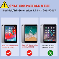 New iPad 5th 6th Generation Case 9.7 inch 2017 2018 Released with Stand & Pencil Holder | Kids Friendly 3-Layer Heavy Duty Rugged Protective Shockproof | Red & Blue thumbnail 2