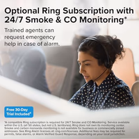 Kidde Smart Smoke and Carbon Monoxide Detector, Ring App Enabled for Real-Time Notifications, Hardwired Alarm, AA Backup Battery thumbnail 4