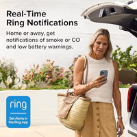 Kidde Smart Smoke and Carbon Monoxide Detector, Ring App Enabled for Real-Time Notifications, Hardwired Alarm, AA Backup Battery thumbnail 3