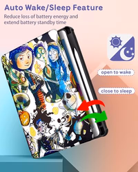 Besoar for iPad 9th/8th/7th Generation 10.2 inch Case Cute Cartoon Kawaii for Girls Kids Girly Women Design Covers,360 Degree Rotating Folio Stand Pencil Holder for Apple i Pad 9/8/7 Gen,Skeleton CP thumbnail 3