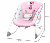Bright Starts Disney Baby MINNIE MOUSE Infant to Toddler Rocker & Seat with Vibrations and Removable -Toy Bar, 0-30 Months Up to 40 lbs (Forever Besties) thumbnail 2