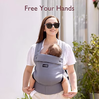 Momcozy Baby Carrier - Ergonomic, Cozy and Lightweight Carrier for 7-45lbs, Effortless to Put On, Ideal for Hands-Free Parenting, Enhanced Lumbar Support, Purehug for Infant to Toddler, Grey thumbnail 2