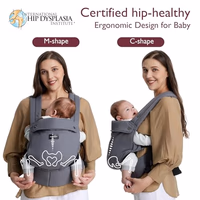 Momcozy Baby Carrier - Ergonomic, Cozy and Lightweight Carrier for 7-45lbs, Effortless to Put On, Ideal for Hands-Free Parenting, Enhanced Lumbar Support, Purehug for Infant to Toddler, Grey thumbnail 4