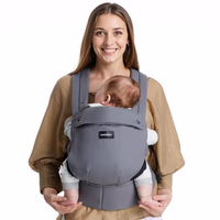 Momcozy Baby Carrier - Ergonomic, Cozy and Lightweight Carrier for 7-45lbs, Effortless to Put On, Ideal for Hands-Free Parenting, Enhanced Lumbar Support, Purehug for Infant to Toddler, Grey thumbnail 1
