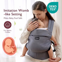 Momcozy Baby Carrier - Ergonomic, Cozy and Lightweight Carrier for 7-45lbs, Effortless to Put On, Ideal for Hands-Free Parenting, Enhanced Lumbar Support, Purehug for Infant to Toddler, Grey thumbnail 3