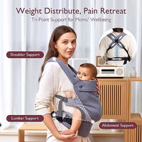 Momcozy Baby Carrier - Ergonomic, Cozy and Lightweight Carrier for 7-45lbs, Effortless to Put On, Ideal for Hands-Free Parenting, Enhanced Lumbar Support, Purehug for Infant to Toddler, Grey thumbnail 5