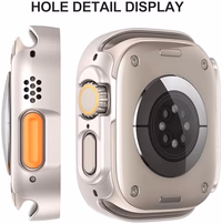 Suoman 2-Pack for Apple Watch Ultra 3/2/1 49mm Case, Ultra-Thin Tempered Glass Screen Protector, All-Around PC Protection Cover for iWatch Ultra 49mm 3/2/1 - Starlight thumbnail 4