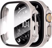 Suoman 2-Pack for Apple Watch Ultra 3/2/1 49mm Case, Ultra-Thin Tempered Glass Screen Protector, All-Around PC Protection Cover for iWatch Ultra 49mm 3/2/1 - Starlight thumbnail 1